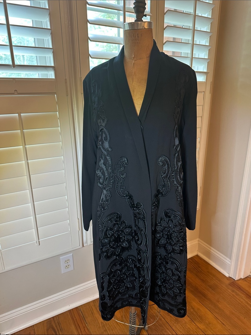 Bits by Johnny Was Black Embroidered Evening Coat NWT 080015001
